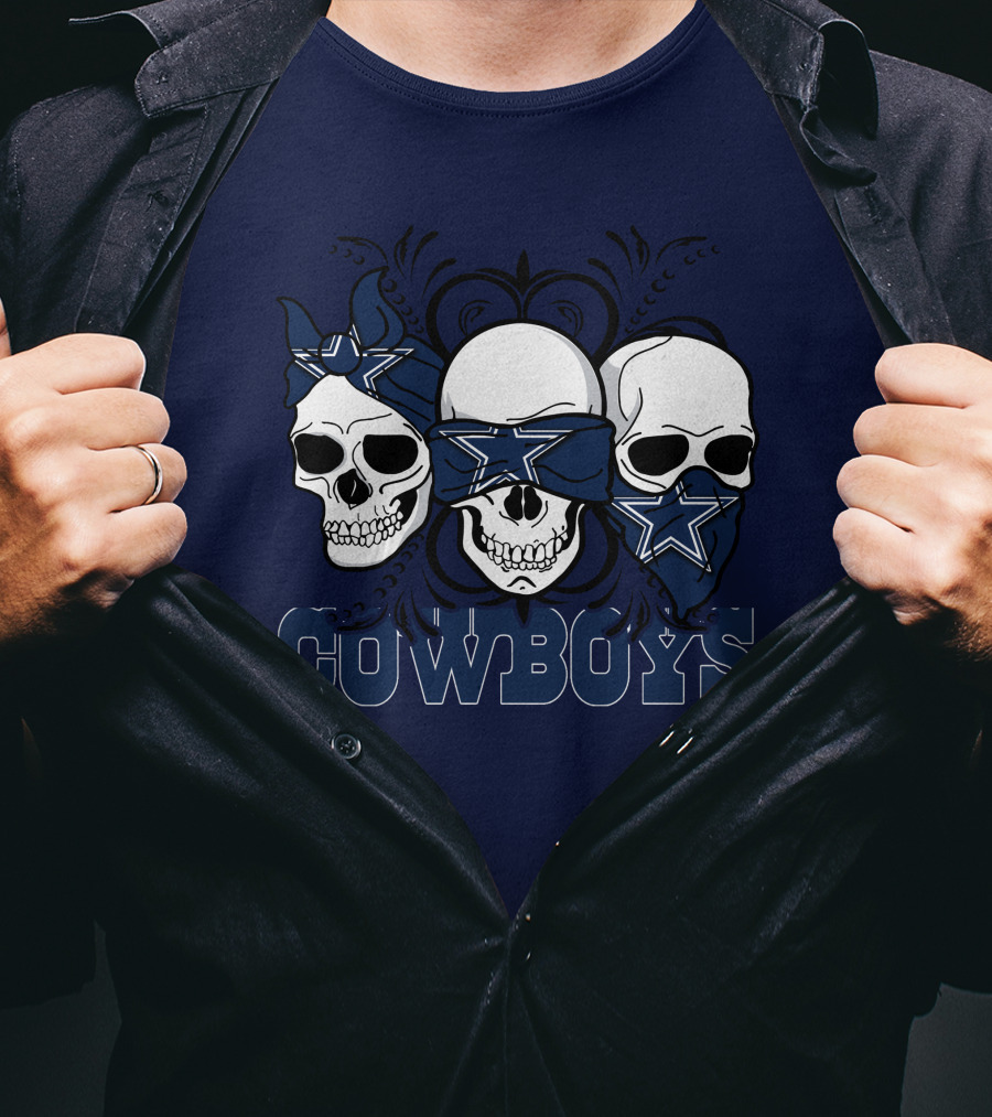 Cowboys Three Skulls Bandana Stars T-Shirt