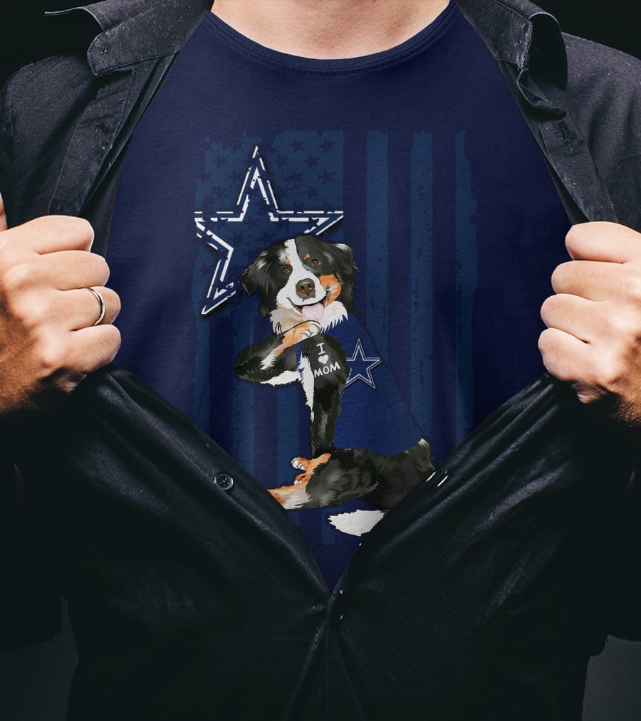 Border Collie I Mom Dallas Cowboys Star T-Shirt