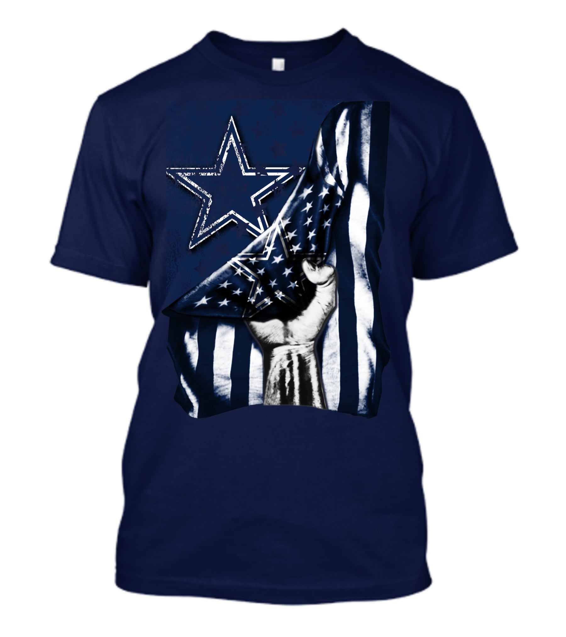 Dallas Cowboys Star With American Flag And Fist T-Shirt