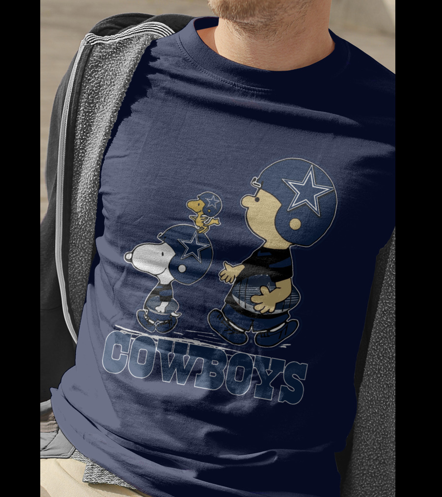 Snoopy Charlie Brown Dallas Cowboys Football Stars T-Shirt