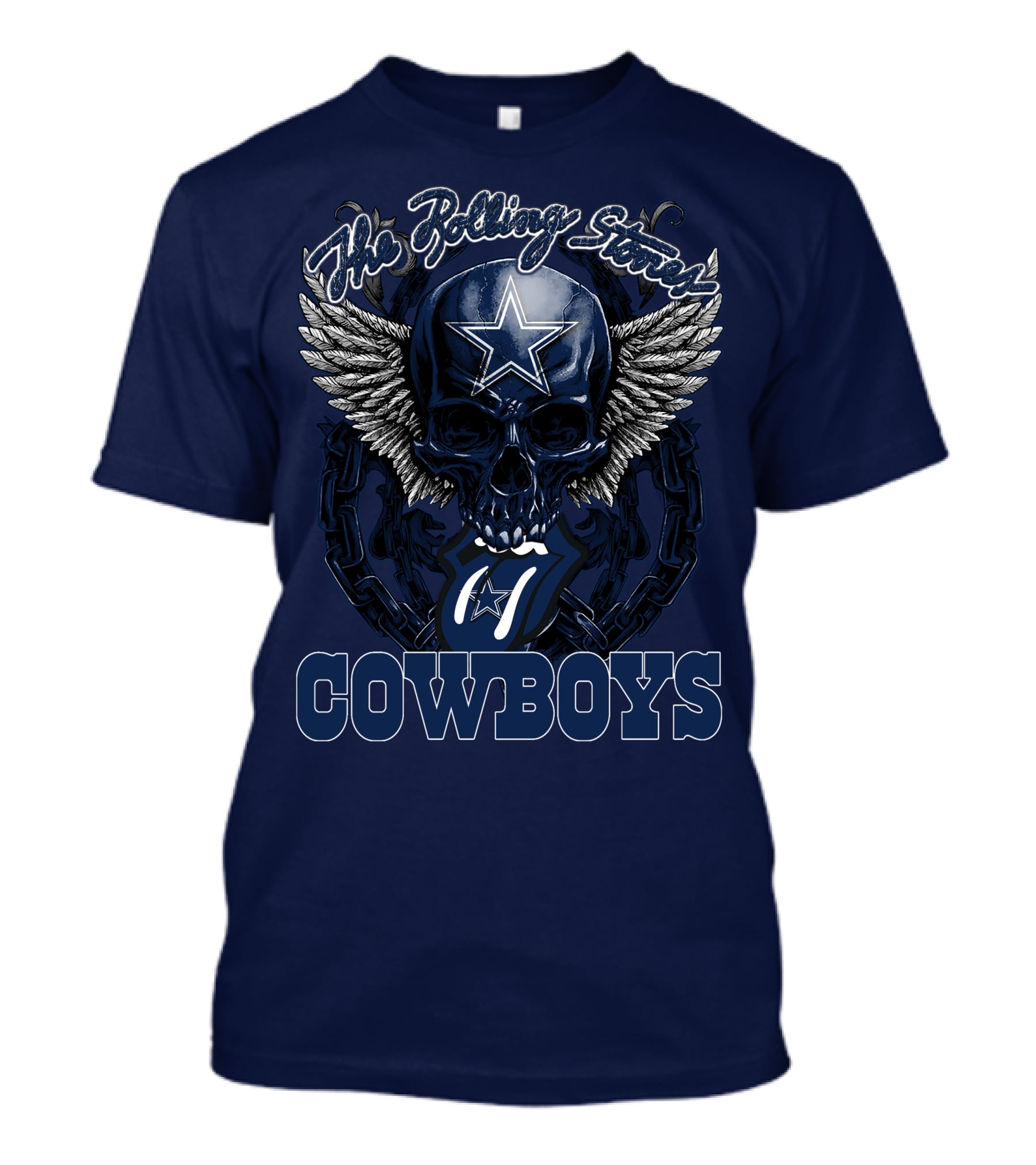 The Rolling Stones Dallas Cowboys Skull And Tongue T-Shirt