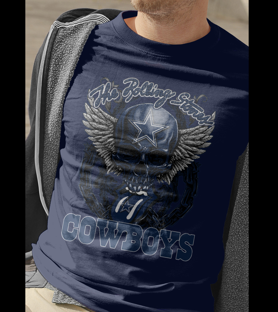 The Rolling Stones Dallas Cowboys Skull And Tongue T-Shirt