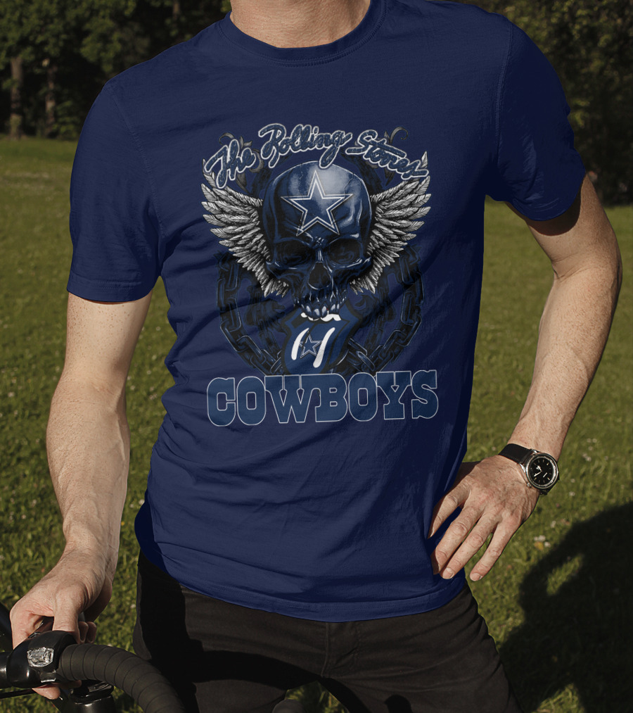The Rolling Stones Dallas Cowboys Skull And Tongue T-Shirt