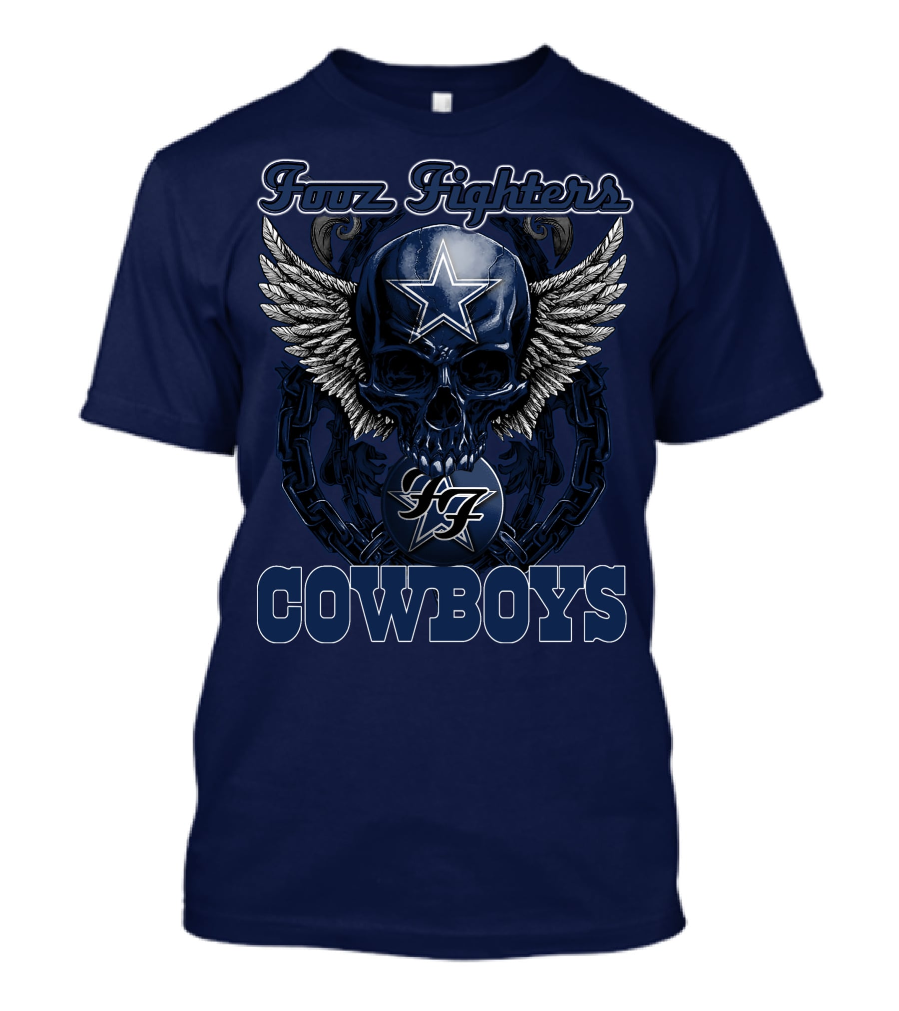 Foo Fighters Dallas Cowboys Skull Wings Star T-Shirt