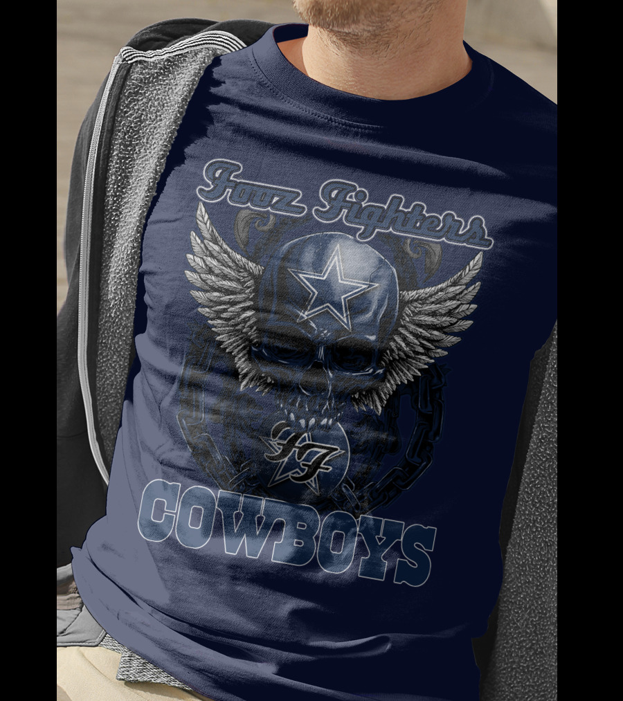 Foo Fighters Dallas Cowboys Skull Wings Star T-Shirt