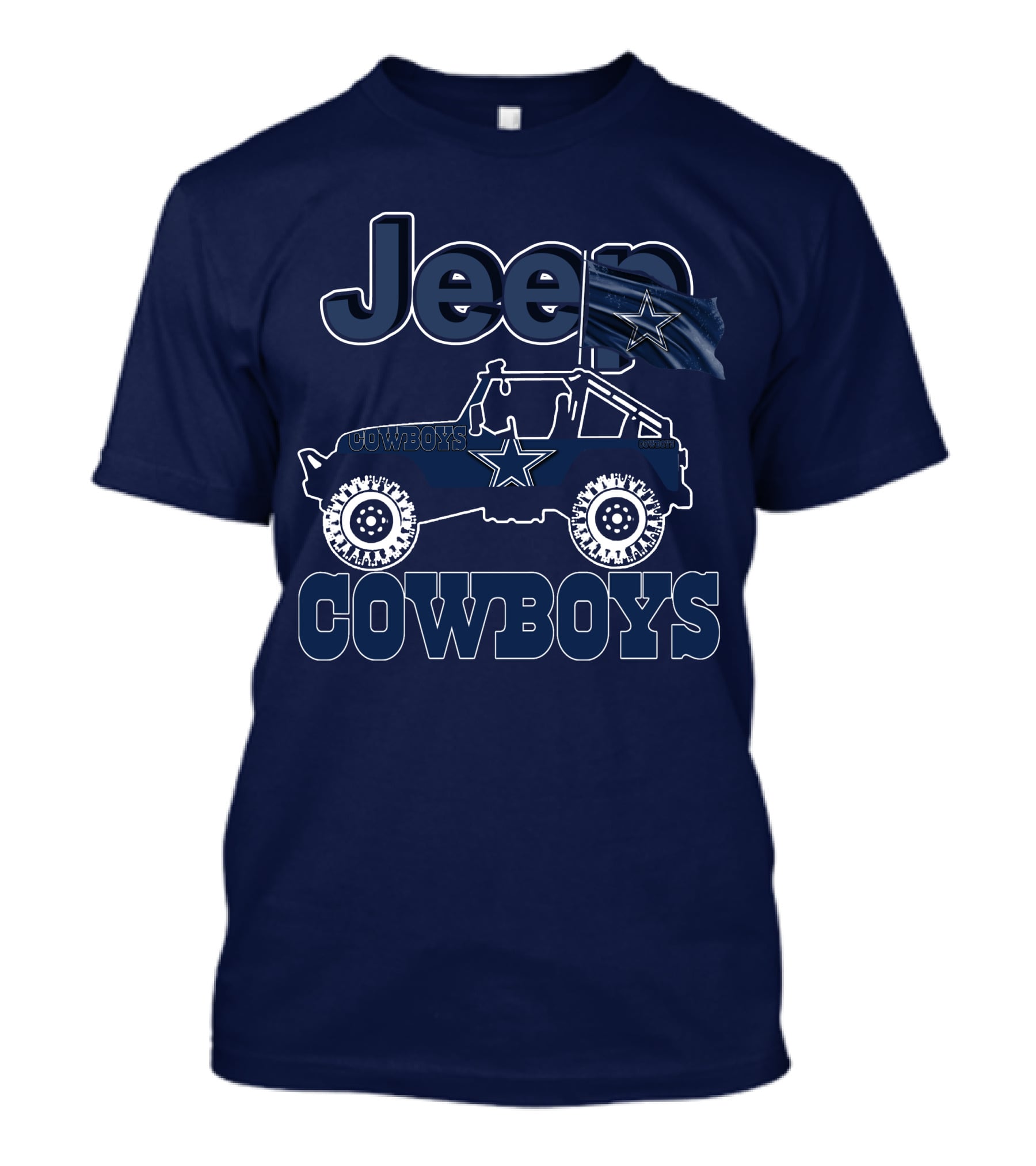 Jeep Dallas Cowboys Star Logo Off-Road Vehicle Fan Gear T-Shirt