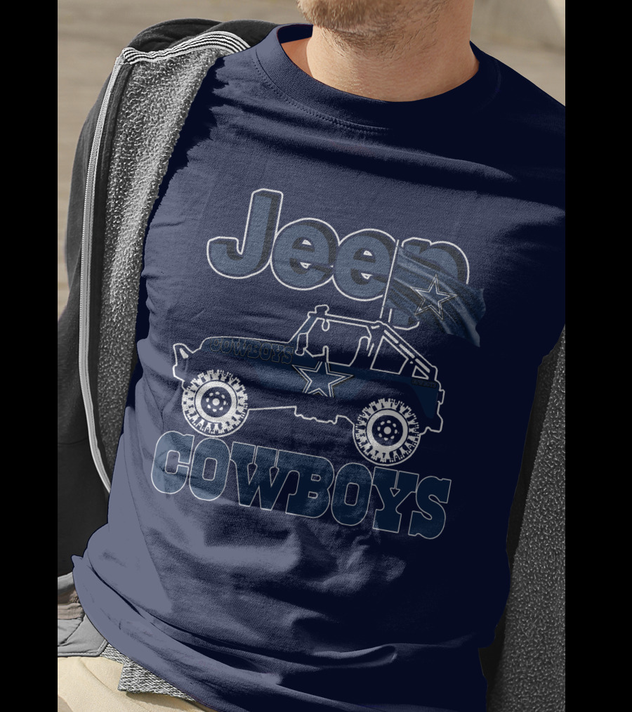 Jeep Dallas Cowboys Star Logo Off-Road Vehicle Fan Gear T-Shirt