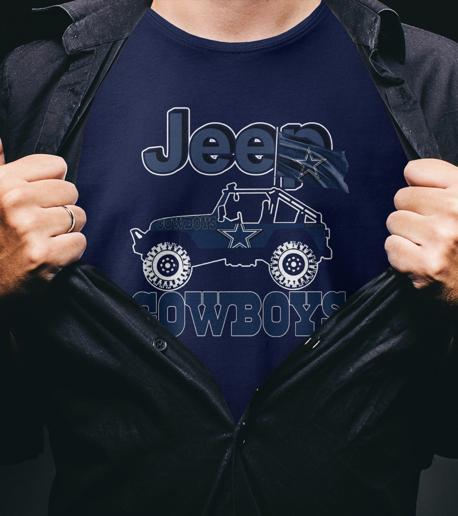 Jeep Dallas Cowboys Star Logo Off-Road Vehicle Fan Gear T-Shirt