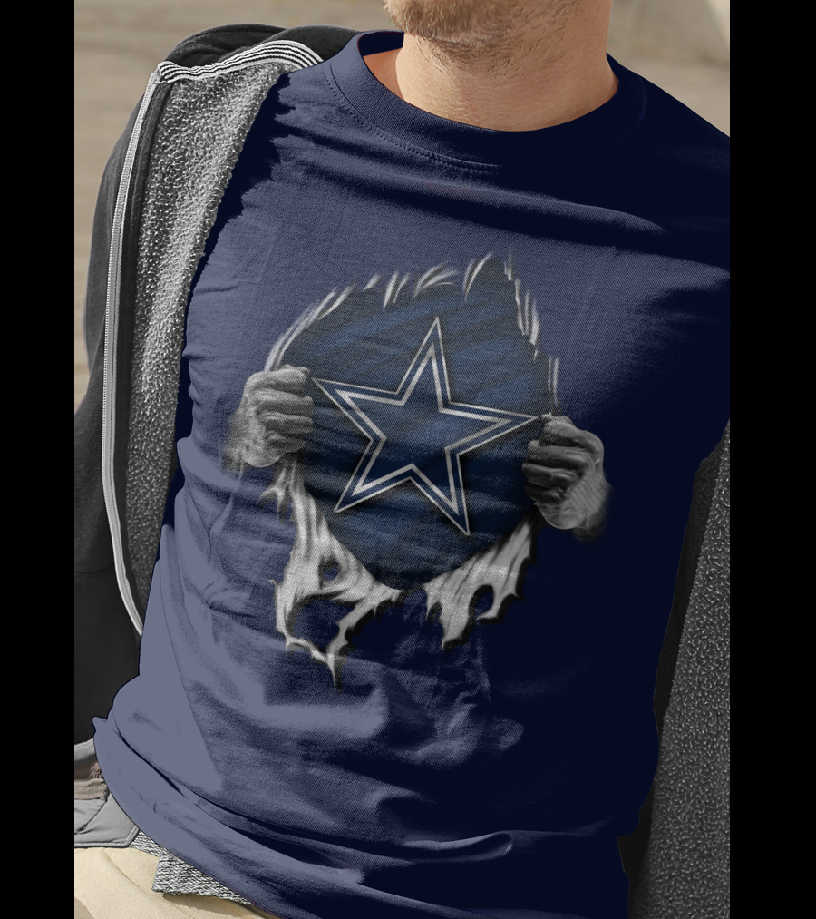 Dallas Cowboys Star Torn Rip Reveal T-Shirt