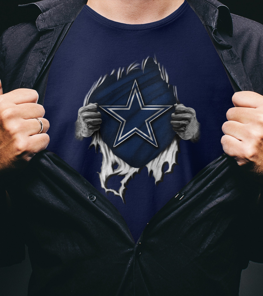 Dallas Cowboys Star Torn Rip Reveal T-Shirt