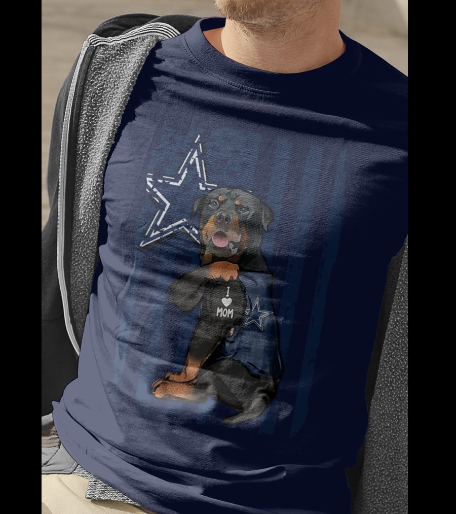Rottweiler I Love Mom Dallas Cowboys Star T-Shirt