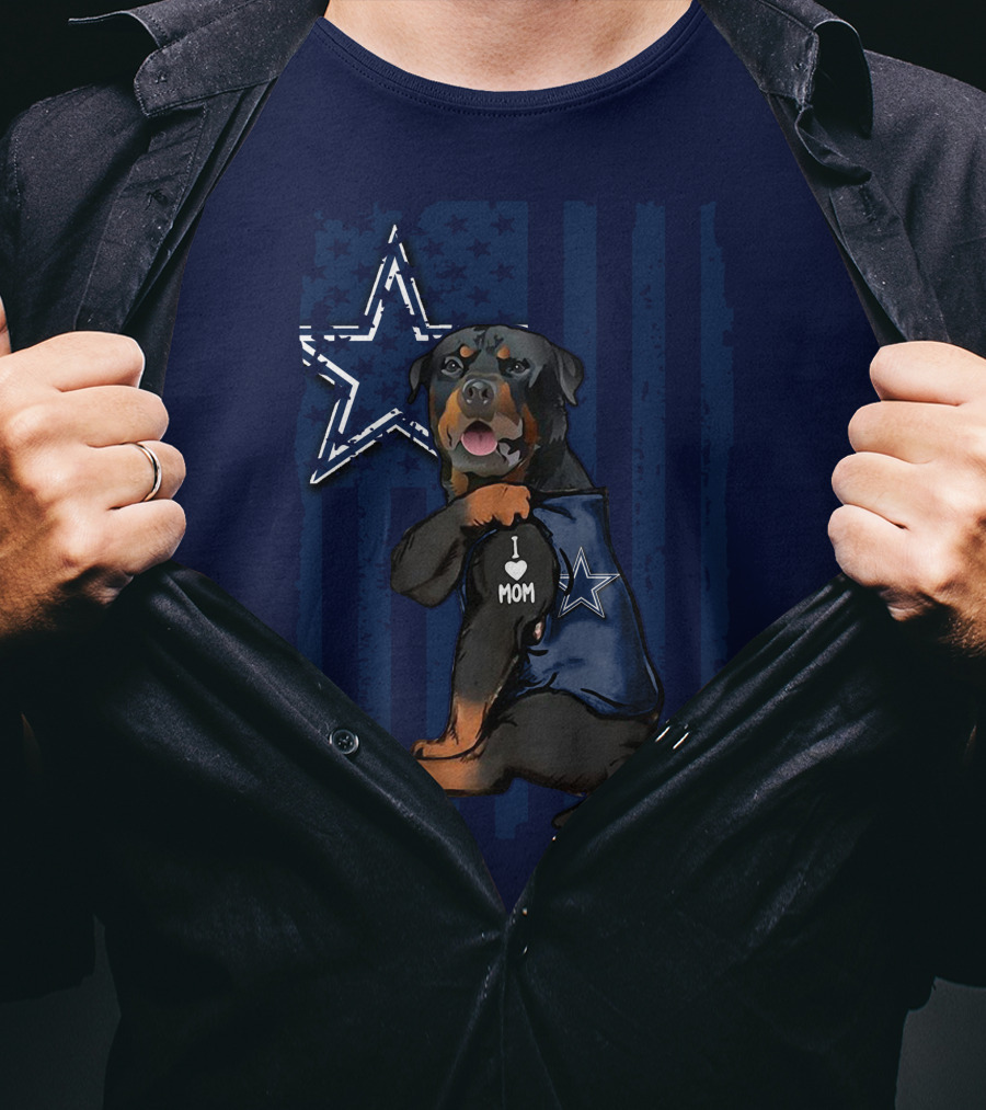 Rottweiler I Love Mom Dallas Cowboys Star T-Shirt