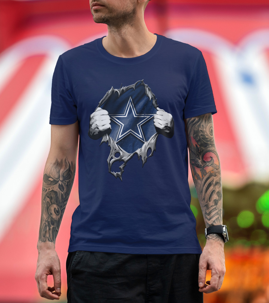 Torn DALLAS COWBOYS Star Logo Reveal T-Shirt