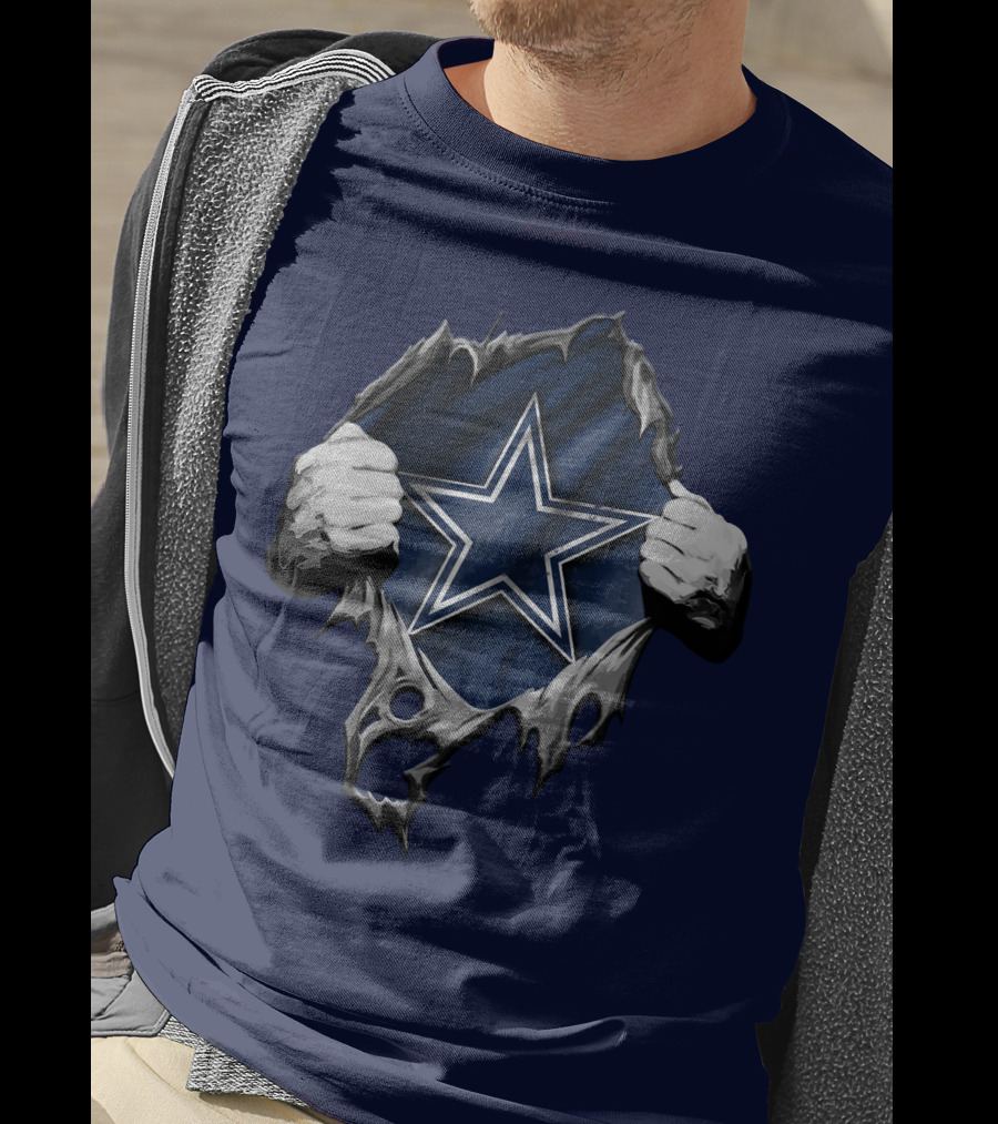 Torn DALLAS COWBOYS Star Logo Reveal T-Shirt