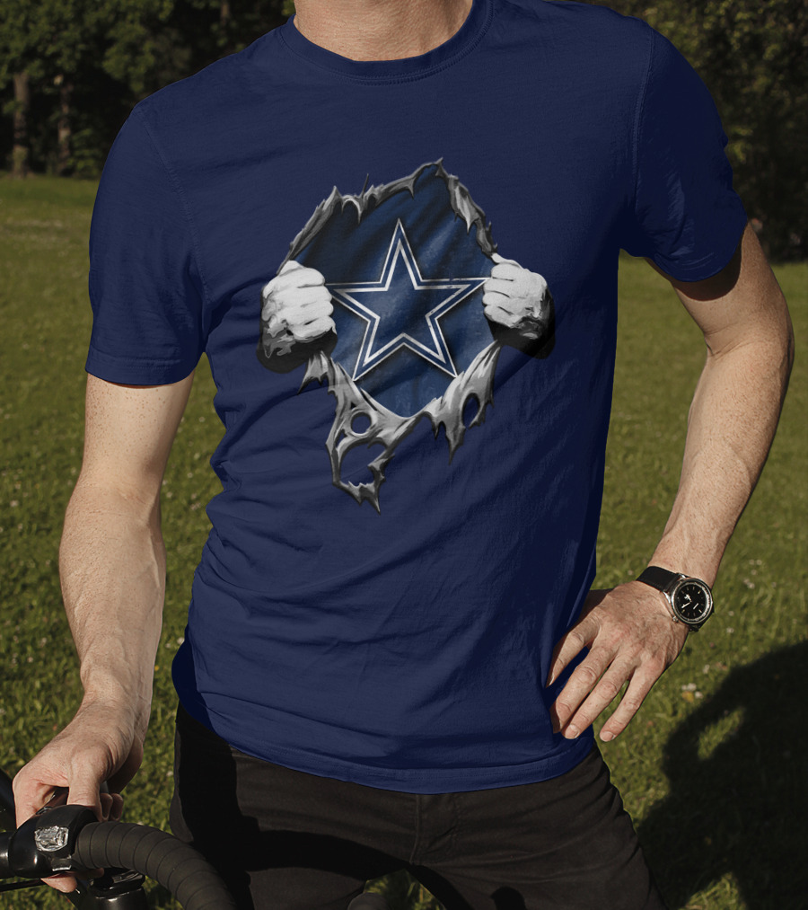Torn DALLAS COWBOYS Star Logo Reveal T-Shirt