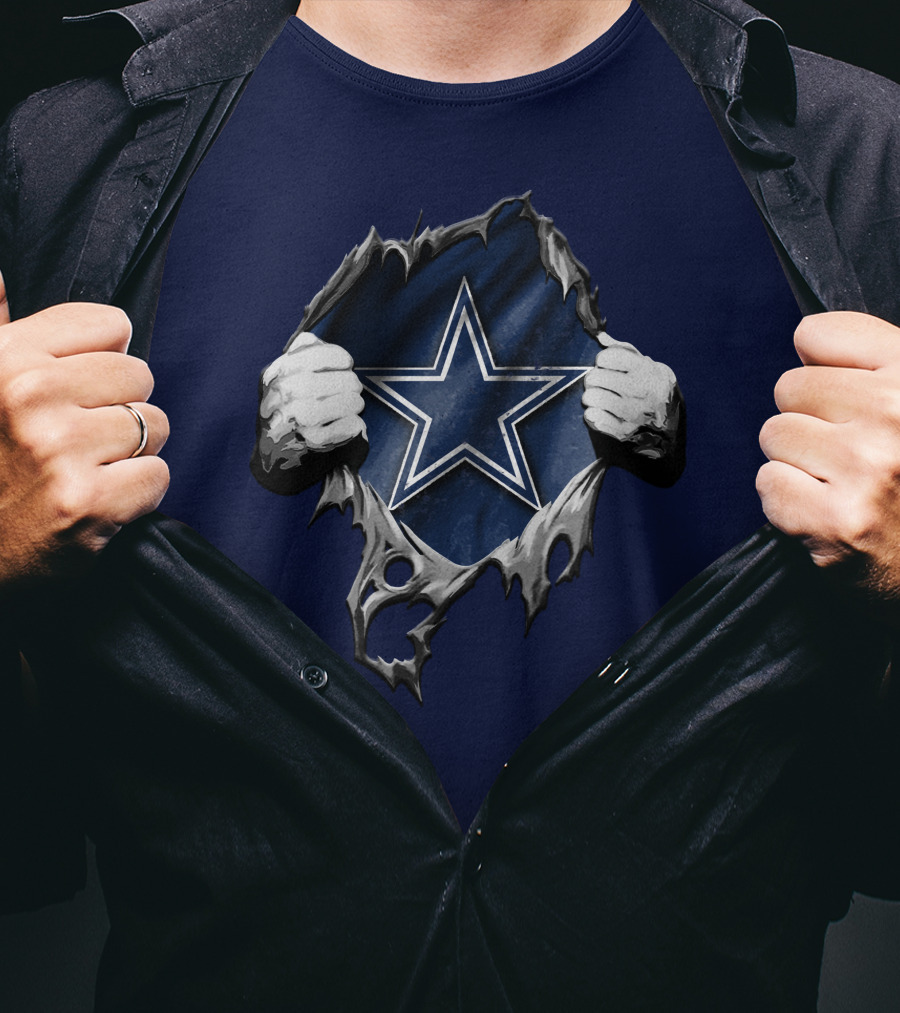 Torn DALLAS COWBOYS Star Logo Reveal T-Shirt
