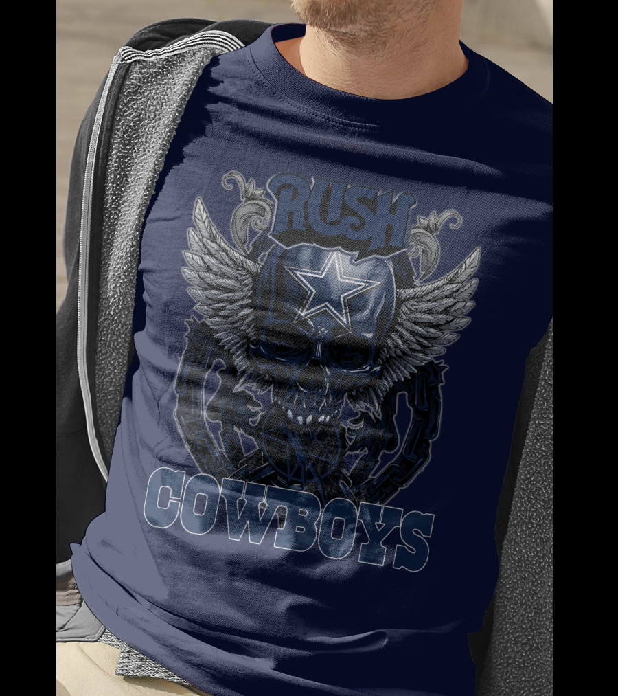 Rush Dallas Cowboys Winged Star Skull T-Shirt
