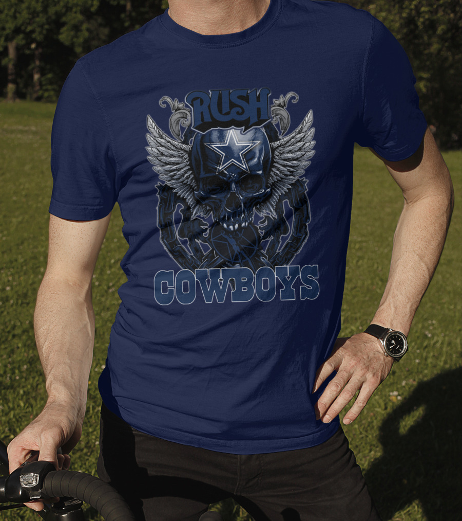 Rush Dallas Cowboys Winged Star Skull T-Shirt