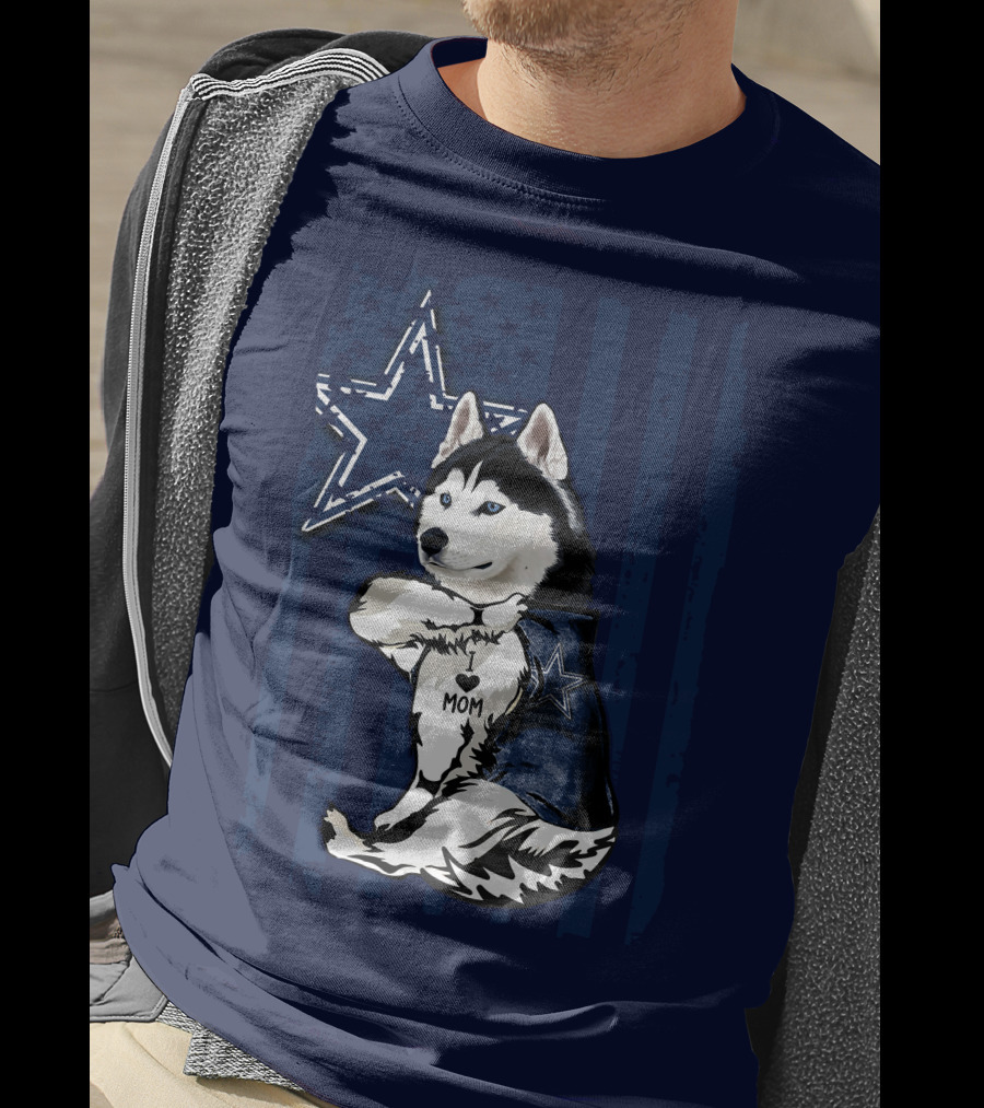 Siberian Husky Dallas Cowboys Star Mom T-Shirt