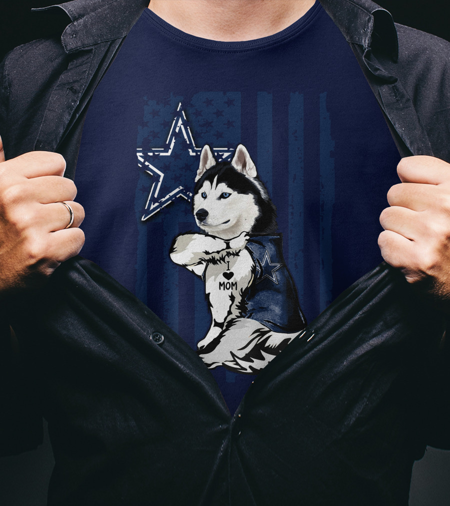 Siberian Husky Dallas Cowboys Star Mom T-Shirt