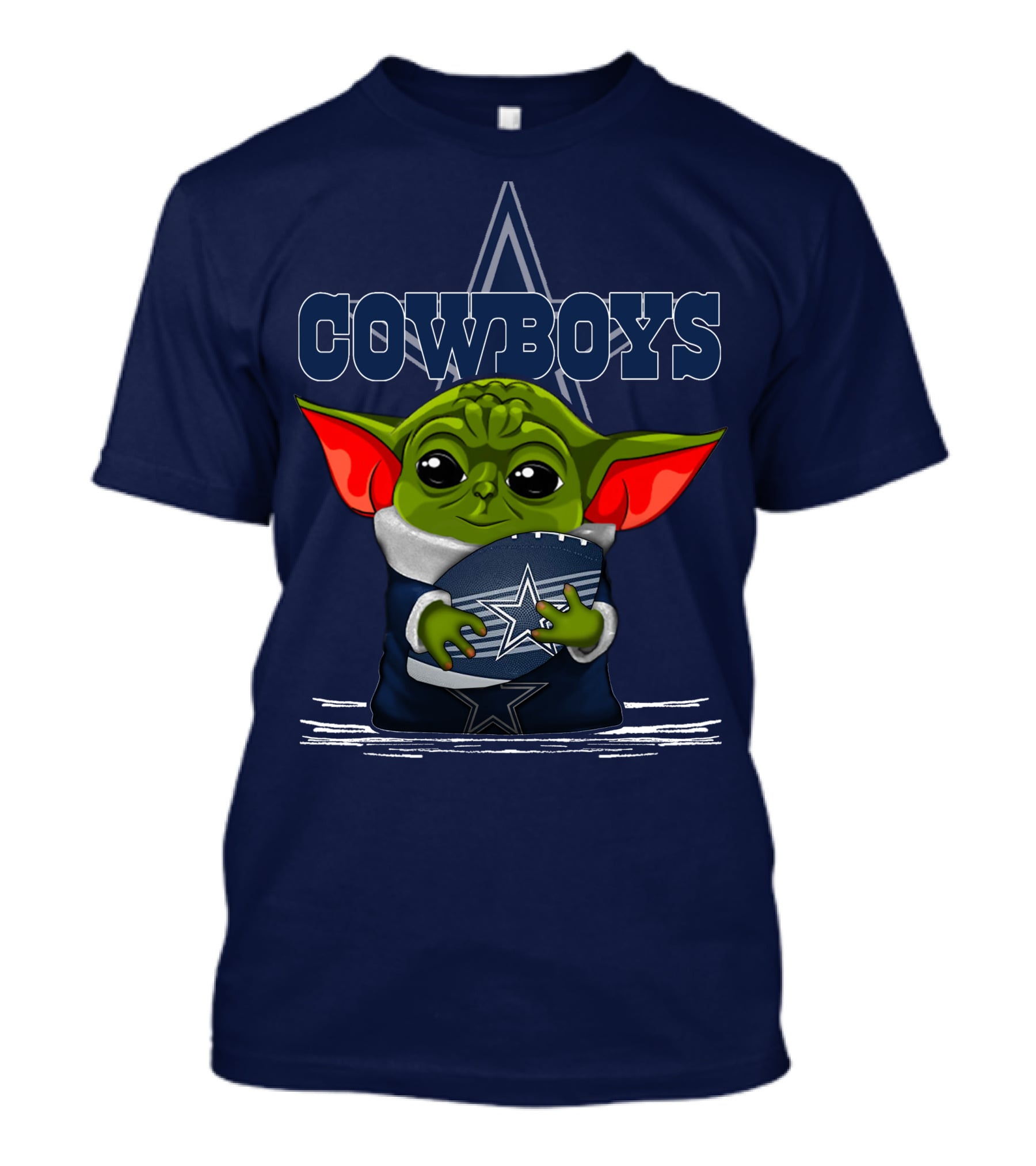 COWBOYS Yoda Holding Football Star T-Shirt