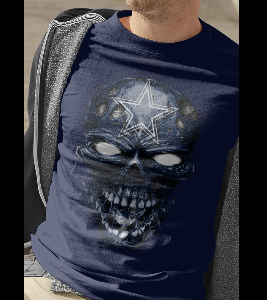 Skull Dallas Cowboys Star Icon NFL Football Fan Gear T-Shirt