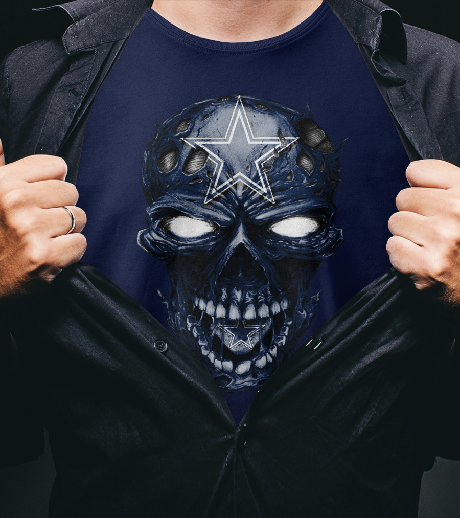 Skull Dallas Cowboys Star Icon NFL Football Fan Gear T-Shirt