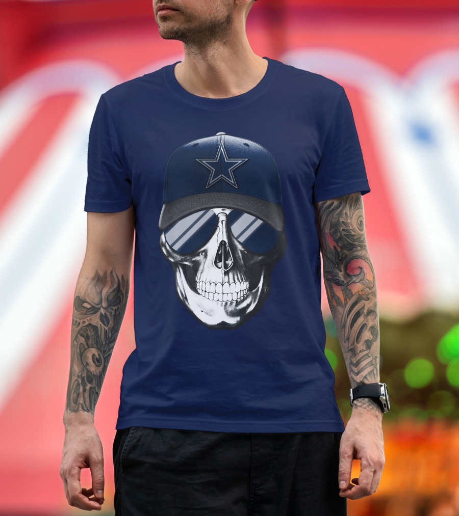 Skull Dallas Cowboys Star Hat Sunglasses T-Shirt