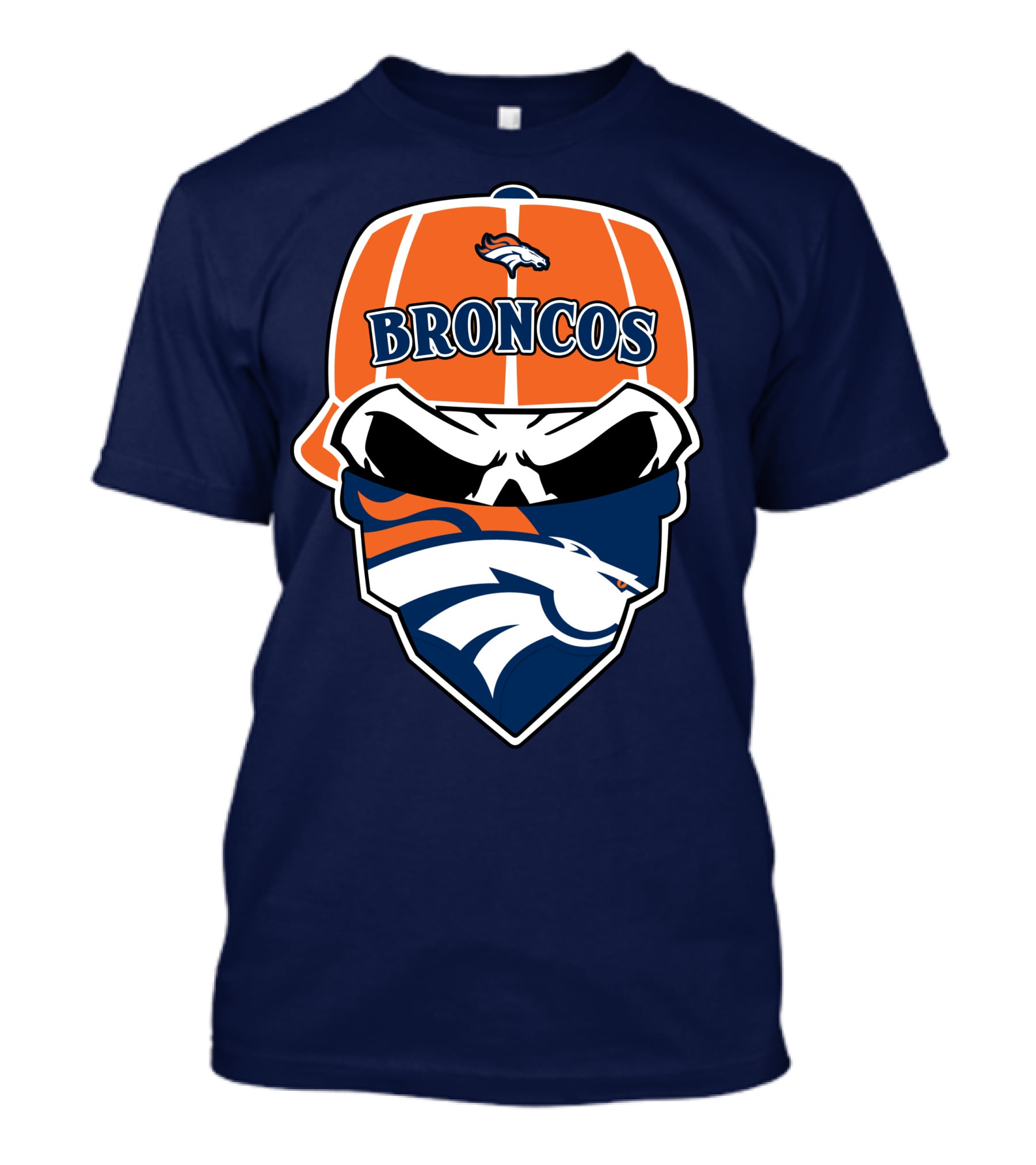 Broncos Skull Bandana Cap Logo Denver Broncos T-Shirt