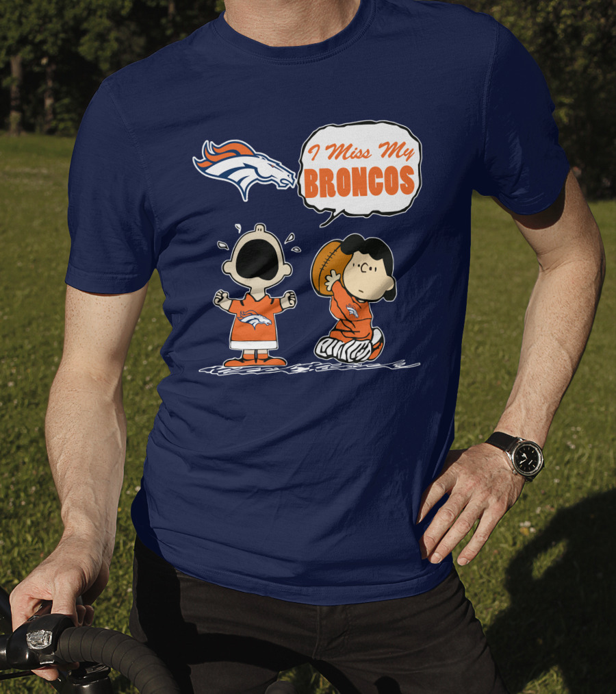 I Miss My Broncos Denver Broncos 72 Comic Style Football Fans T-Shirt