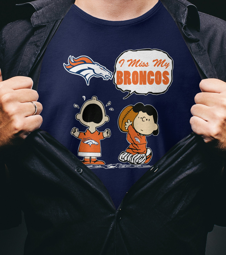 I Miss My Broncos Denver Broncos 72 Comic Style Football Fans T-Shirt