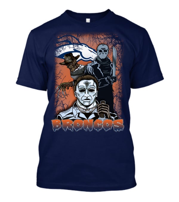 Broncos Horror Icons Halloween Denver T-Shirt