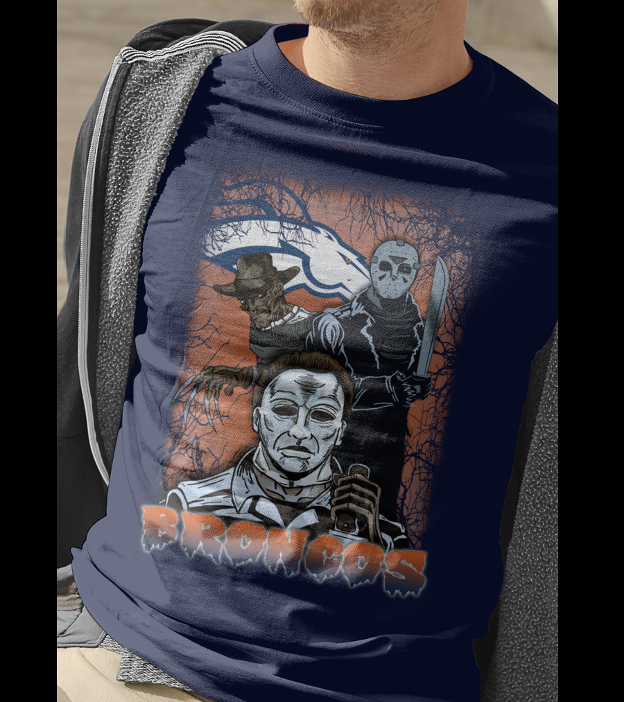 Broncos Horror Icons Halloween Denver T-Shirt