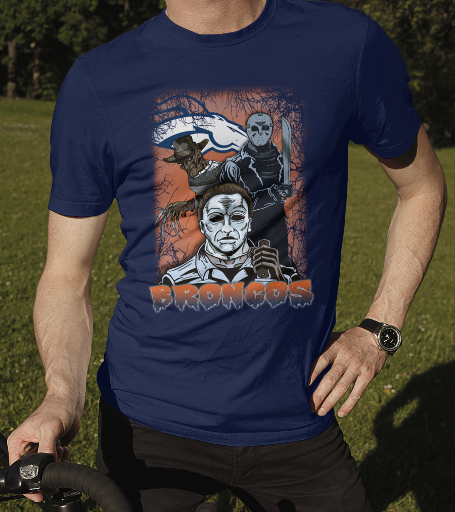 Broncos Horror Icons Halloween Denver T-Shirt