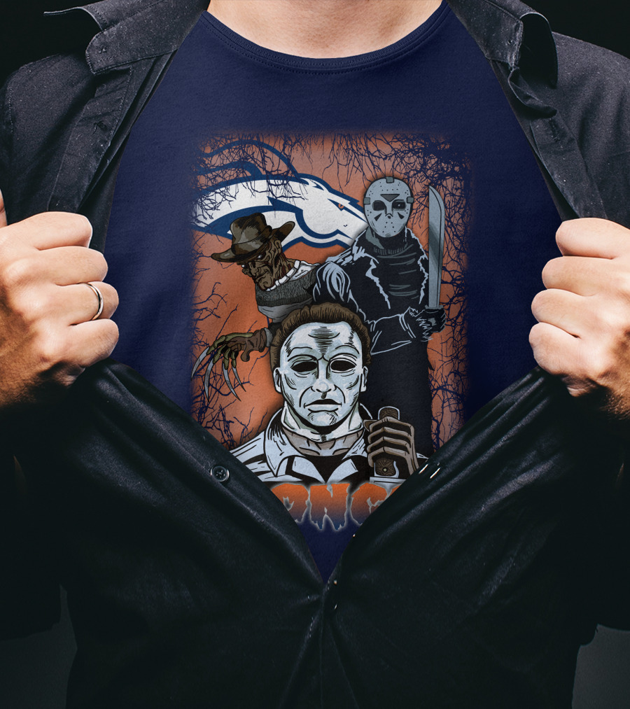 Broncos Horror Icons Halloween Denver T-Shirt