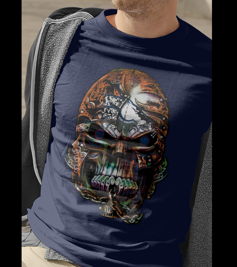 Denver Broncos 53 Skull Art T-Shirt