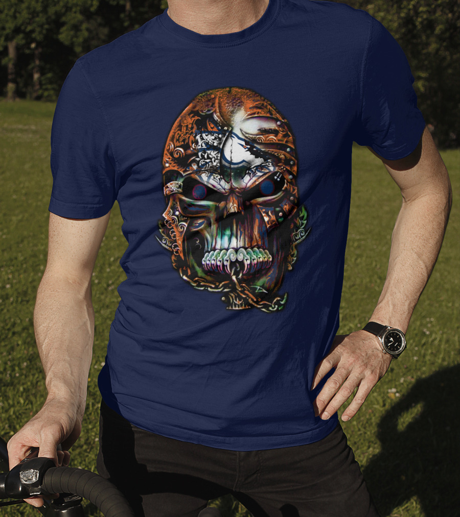 Denver Broncos 53 Skull Art T-Shirt