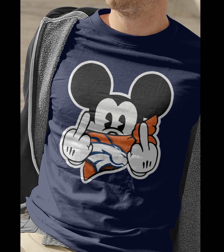 Denver Broncos Mickey Middle Fingers T-Shirt