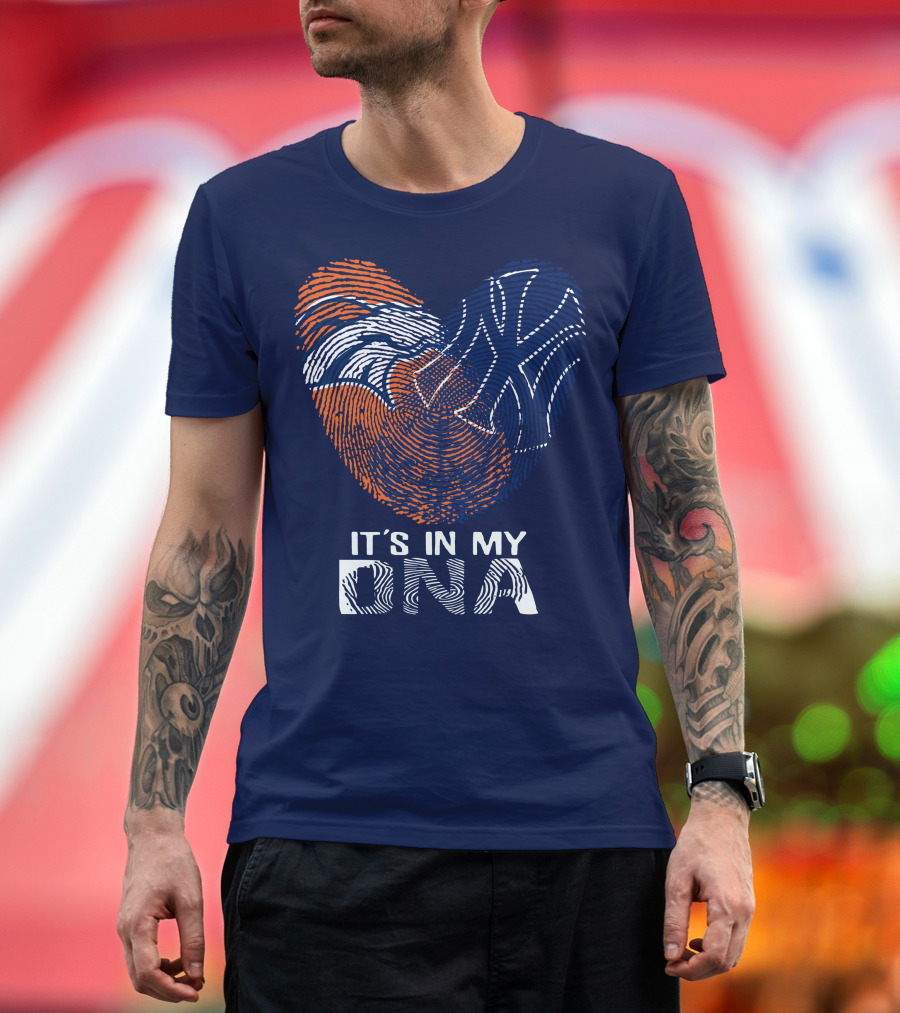 It's In My Dna Denver Broncos 04 Fingerprint Heart T-Shirt