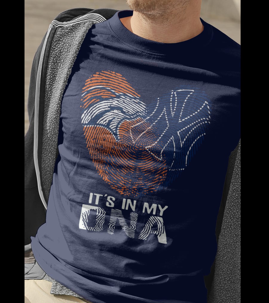 It's In My Dna Denver Broncos 04 Fingerprint Heart T-Shirt