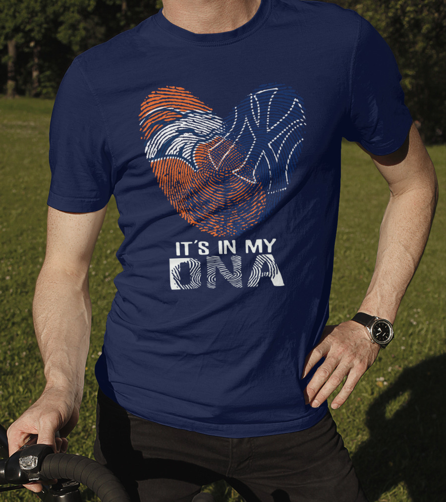 It's In My Dna Denver Broncos 04 Fingerprint Heart T-Shirt