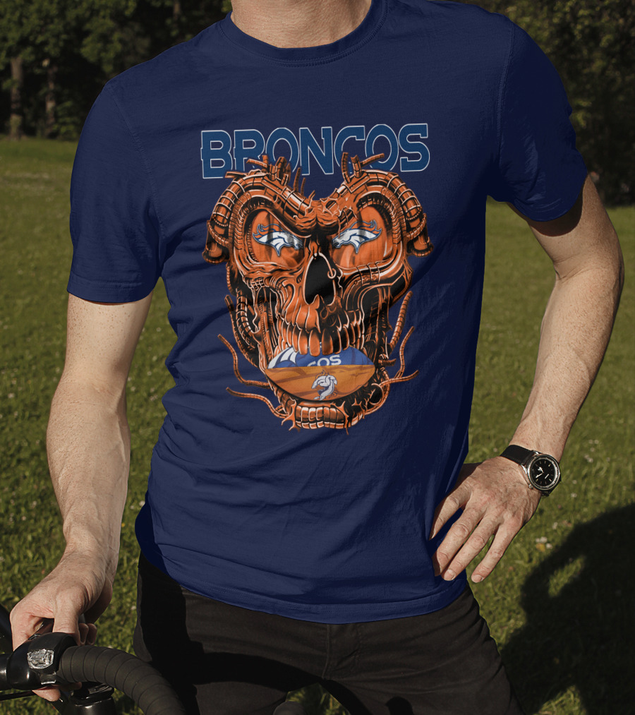 Dragonskull Broncos Football Logo Denver Broncos T-Shirt