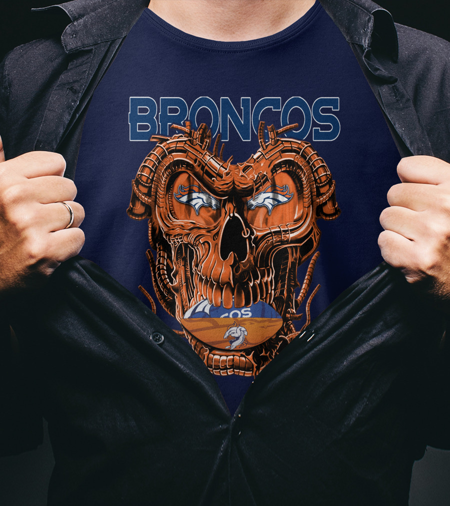 Dragonskull Broncos Football Logo Denver Broncos T-Shirt