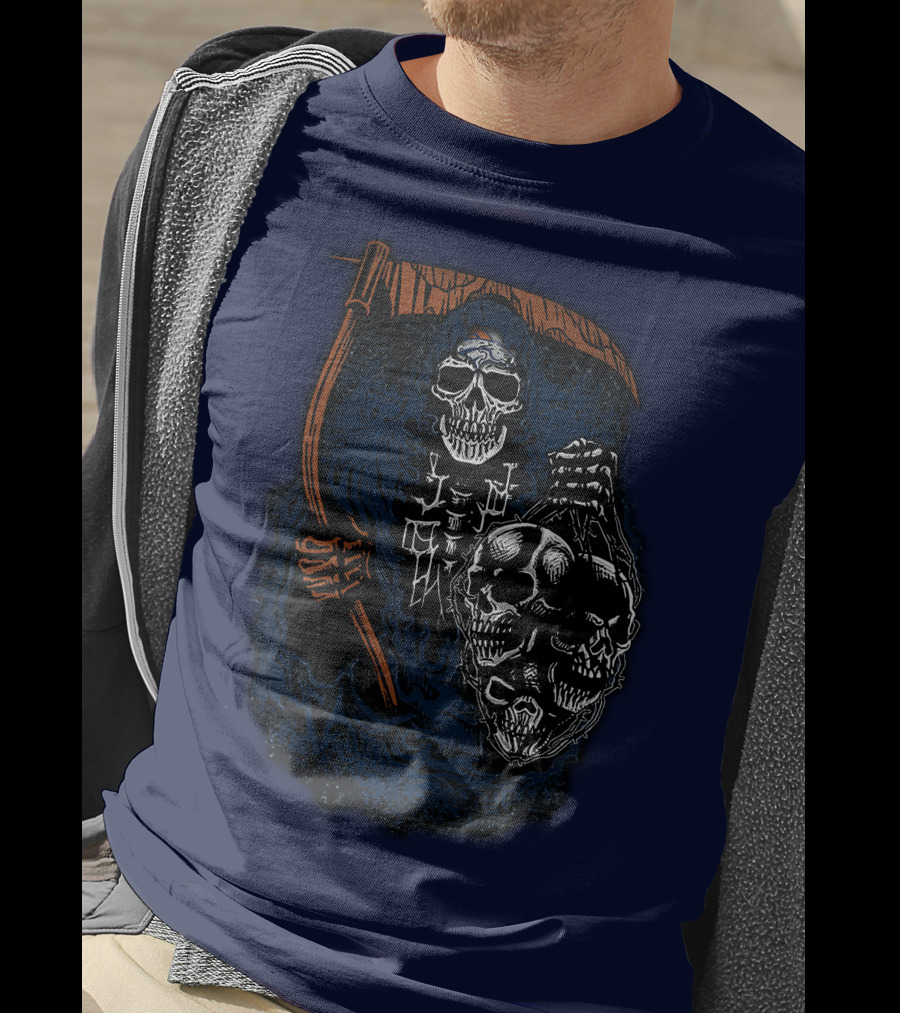 Denver Broncos Grim Reaper Skull Art T-Shirt