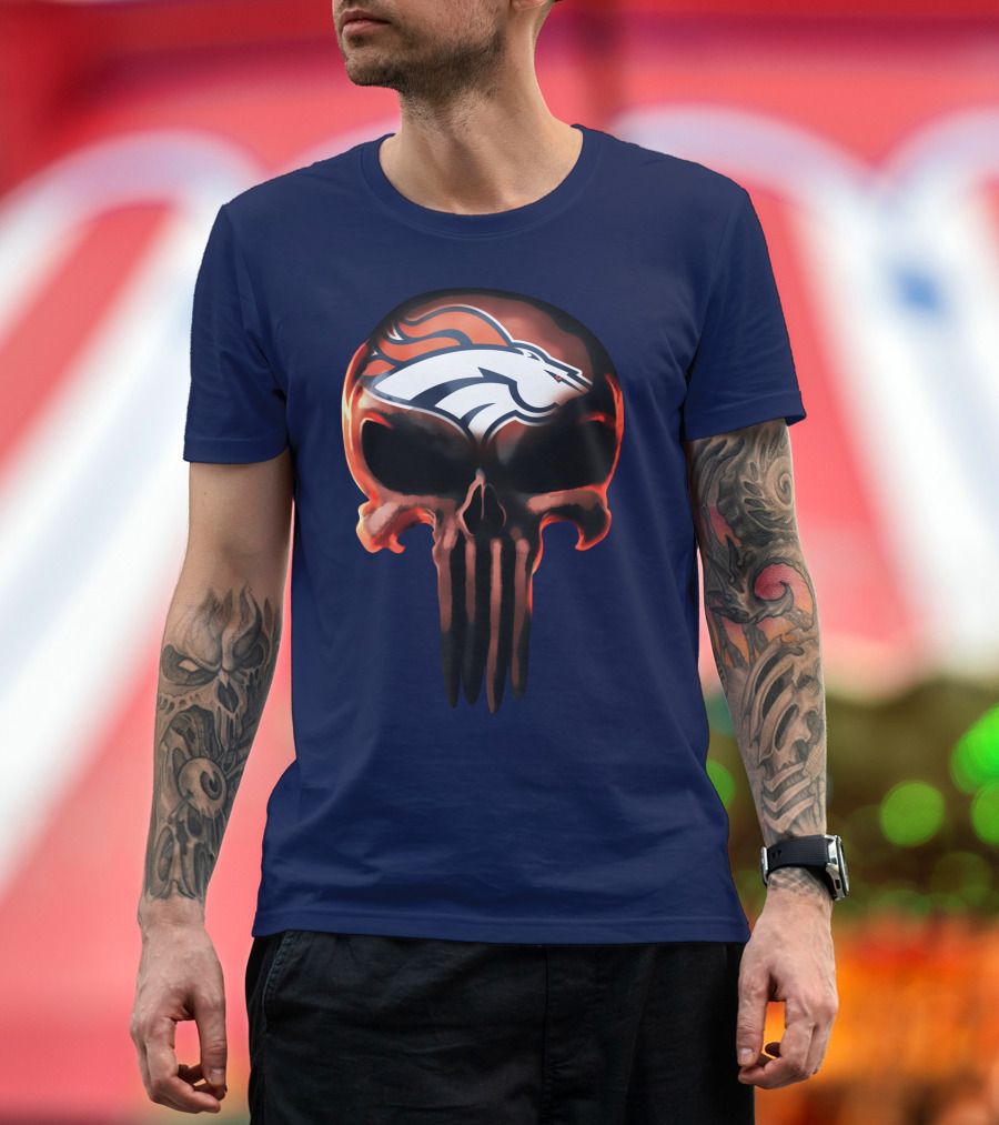 Denver Broncos Skull T-Shirt