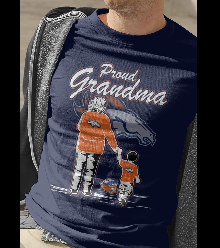 Proud Grandma Denver Broncos Family Football Fan Wears Team Logo T-Shirt