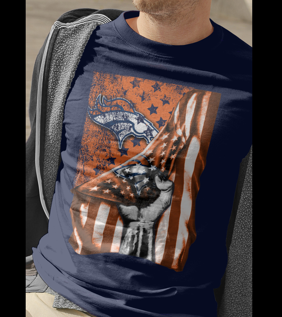 Denver Broncos American Flag Star T-Shirt