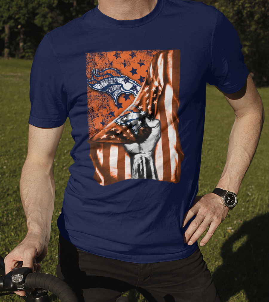 Denver Broncos American Flag Star T-Shirt