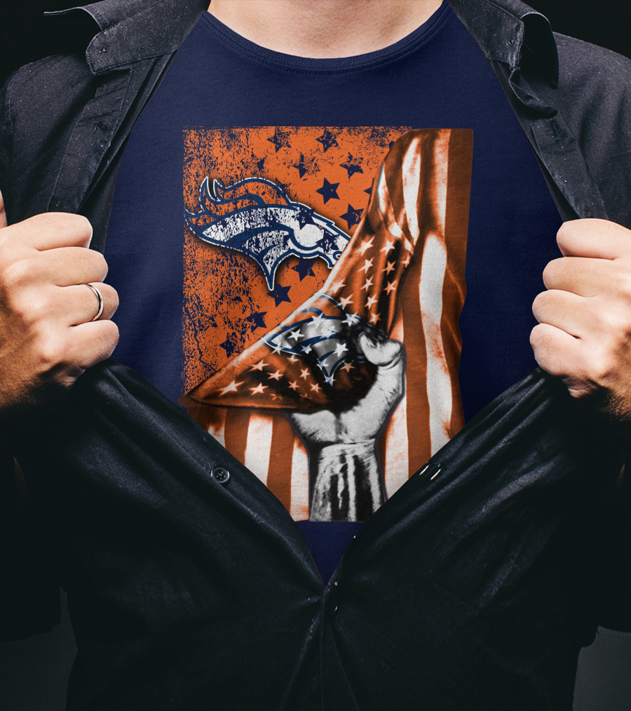 Denver Broncos American Flag Star T-Shirt