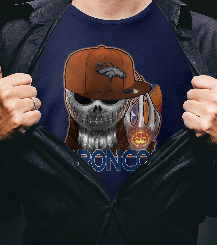 Jackskull Broncos Halloween T-Shirt